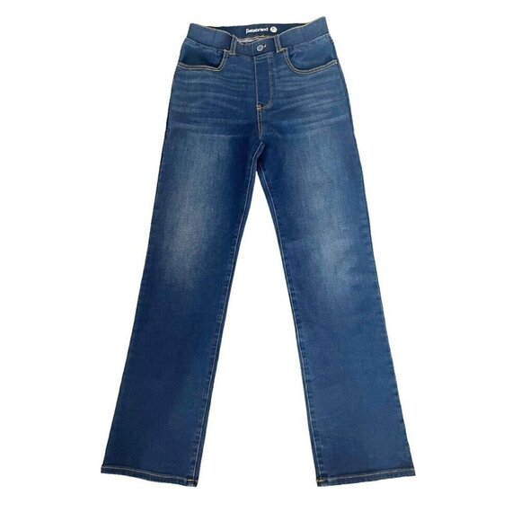 Betabrand Women's Sz SP S Petite Dark Blue Pull On Straight  Denim Jeans Yoga - Picture 2 of 9